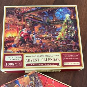 Festive Christmas Advent Fireplace Jigsaw Puzzle